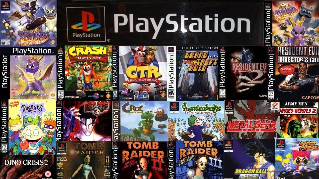 A collection of PS1 games