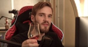 pewdiepie raises a glass