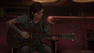 Ellie playing guitar TLOU2
