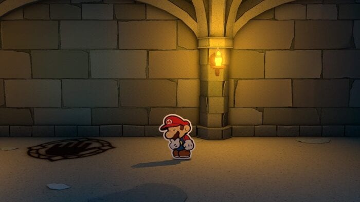 Mario posing like the thinking emoji
