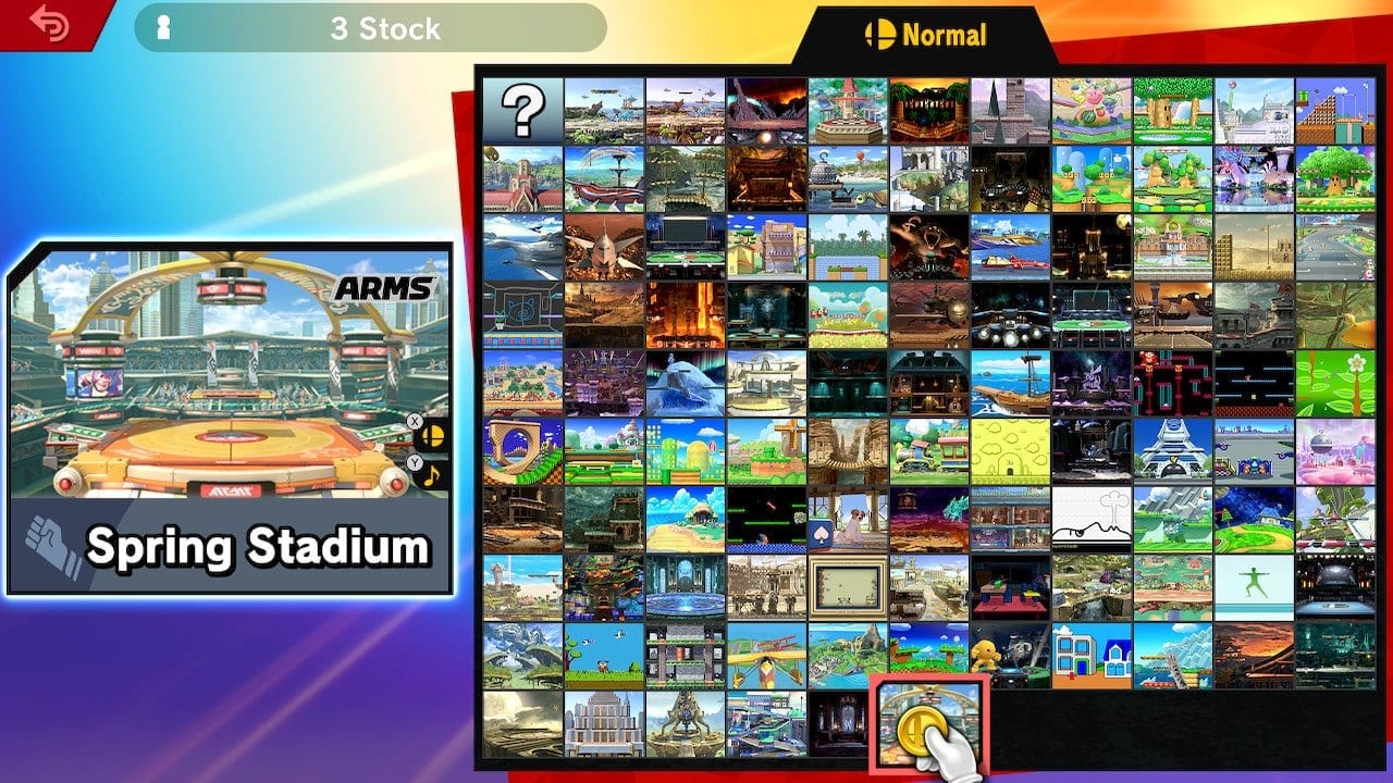 Arena Choice screen