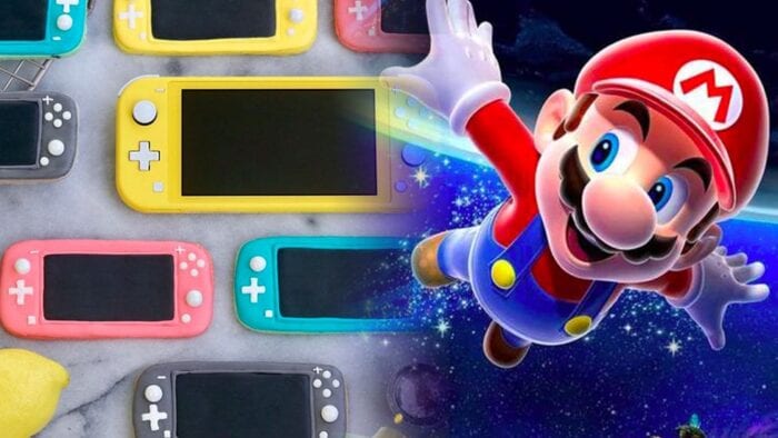 nintendo switch lite cookies and mario