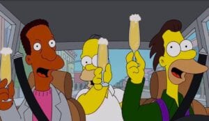 Simpsons characters celebrate