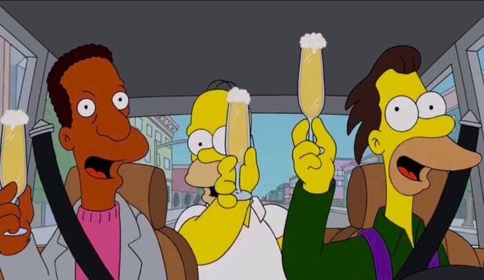 Simpsons characters celebrate