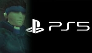 PS5 logo next to Snake from MGS