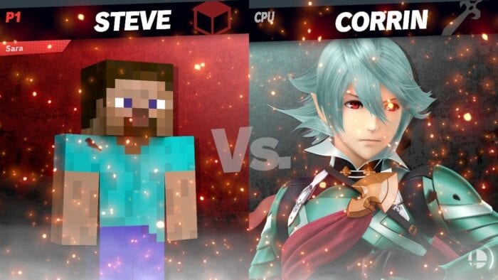 Steve vs. Corrin battle screen