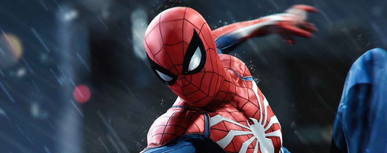 Spider-Man looking down