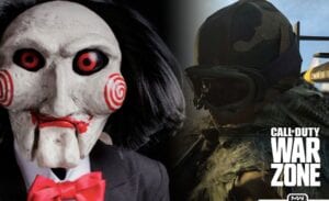 Saw puppet and CoD logo