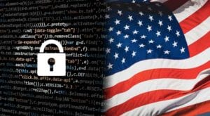 lock symbol US flag