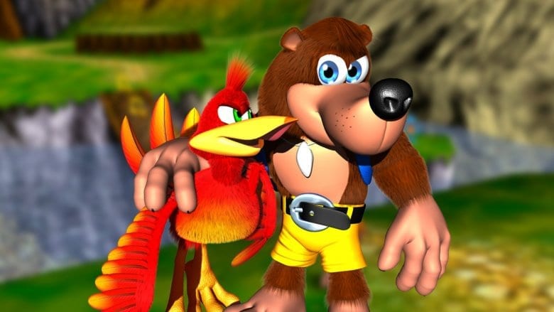 Banjo with his arm around Kazooie
