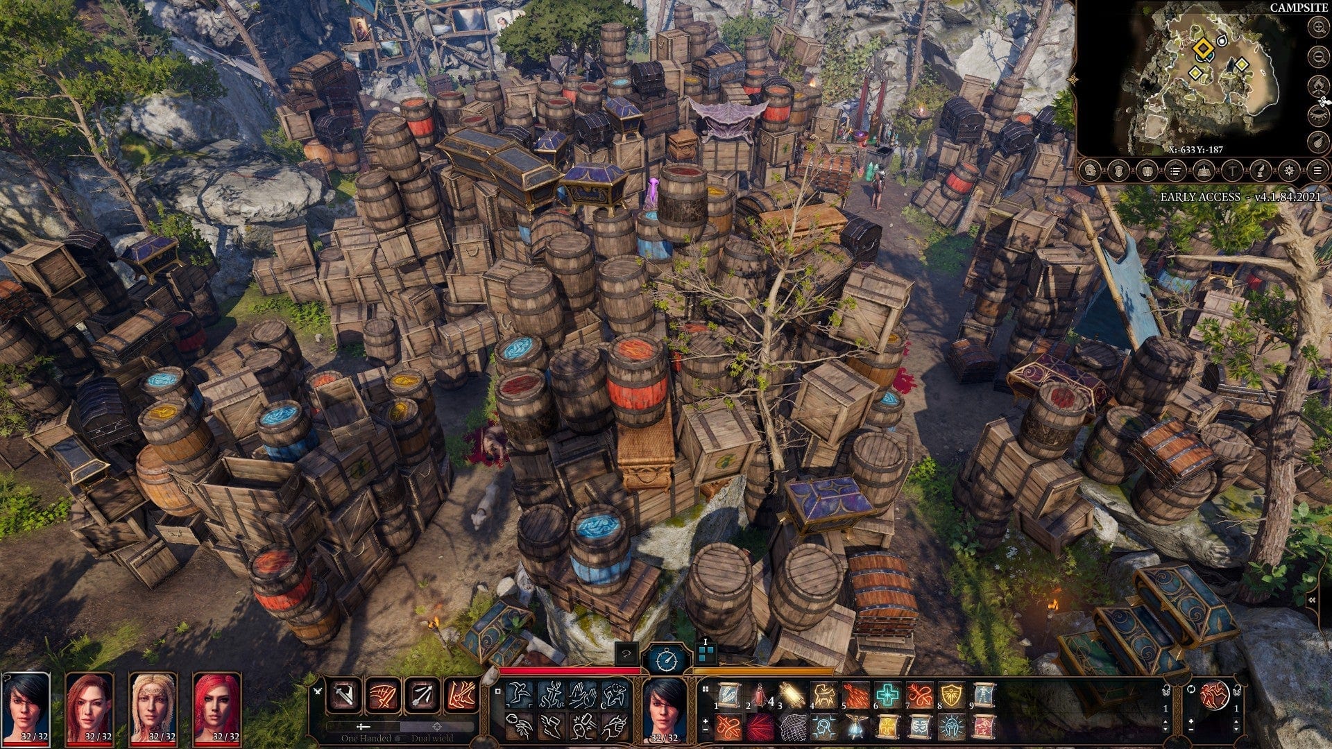 Image of all barrels in Baldur's Gate 3