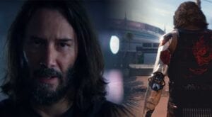 Keanu reeves actor alongside his in-game character from Cyberpunk 2077