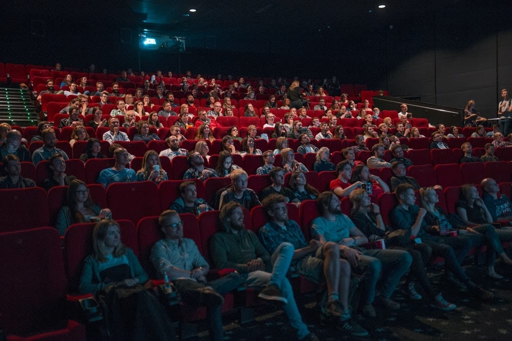Stock photo of people at the cinema