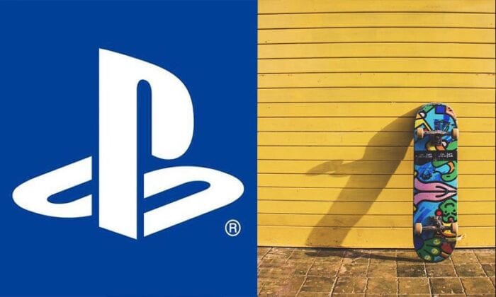PlayStation Logo with Skateboard