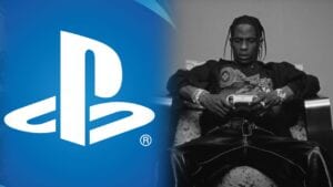 Travis Scott and the PlayStation logo