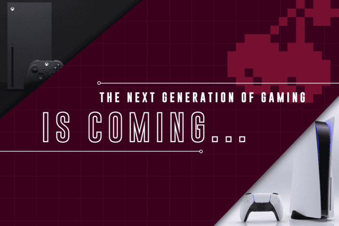 Next generation is coming graphic from GameByte showing off next generation consoles the PS5 and Xbox Series X