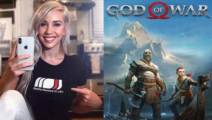 Alanah Pearce and God of War logo