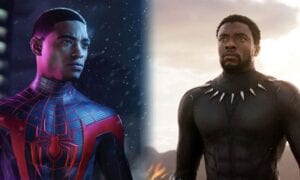 Miles morales opposite chad boseman as black panther