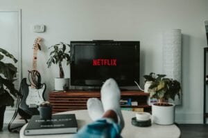 Netflix logo on a tv screen