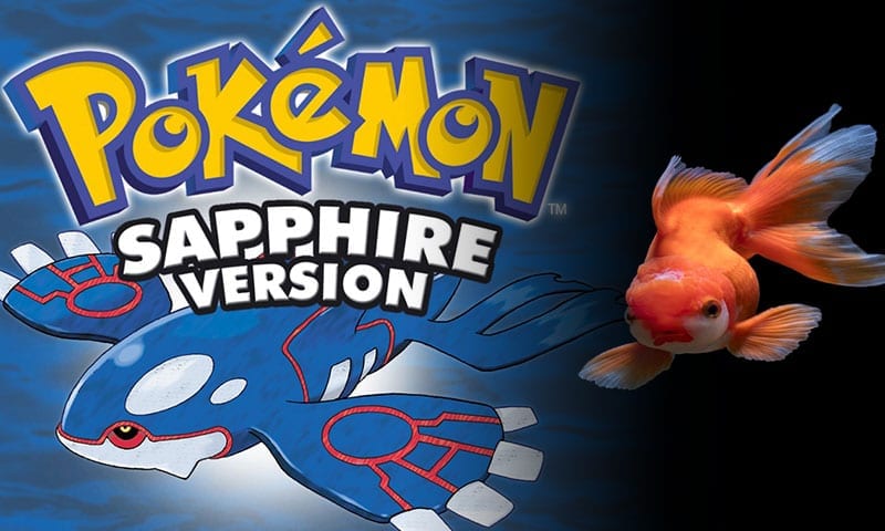 Image of Pokemon Sapphire next to a fish