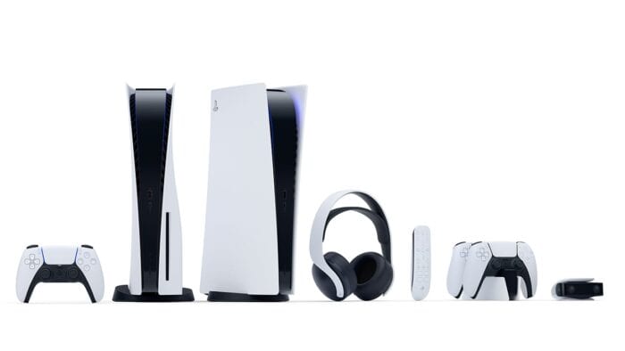 PlayStation 5 and all of its accessories including the remote, headset, charging dock and camera