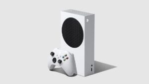 An image of the Xbox Series S by itself on a white background