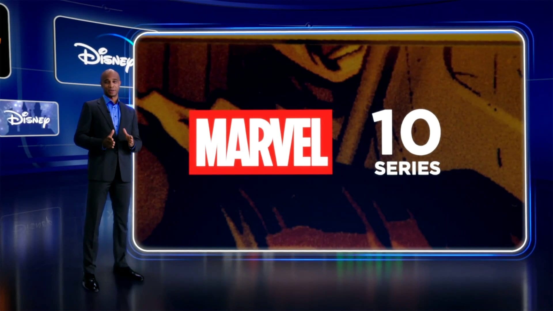 image from disney investor meeting, introducting 10 marvel movies