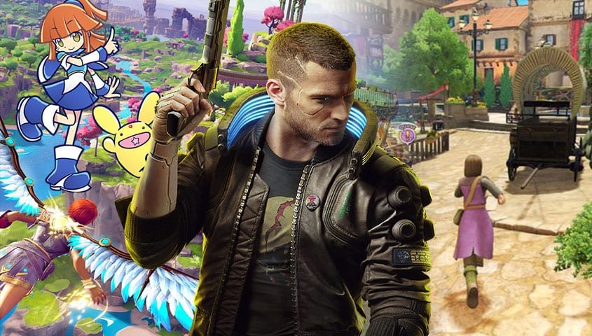 Blended image of game characters from games out this month