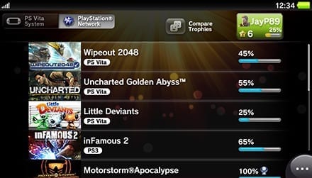 PS Vita game screen