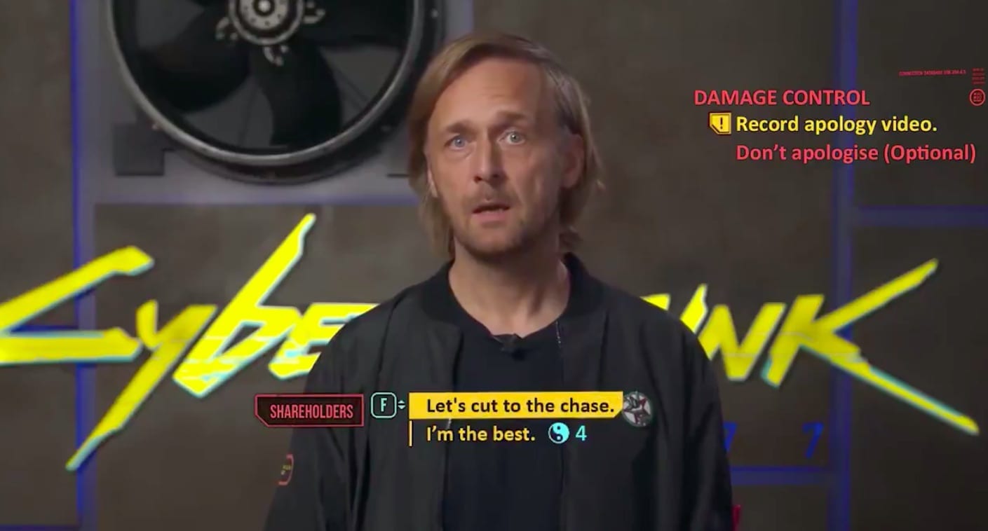 cyberpunk apology meme