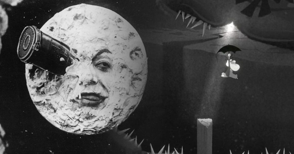 a trip to the moon movie image next to game image
