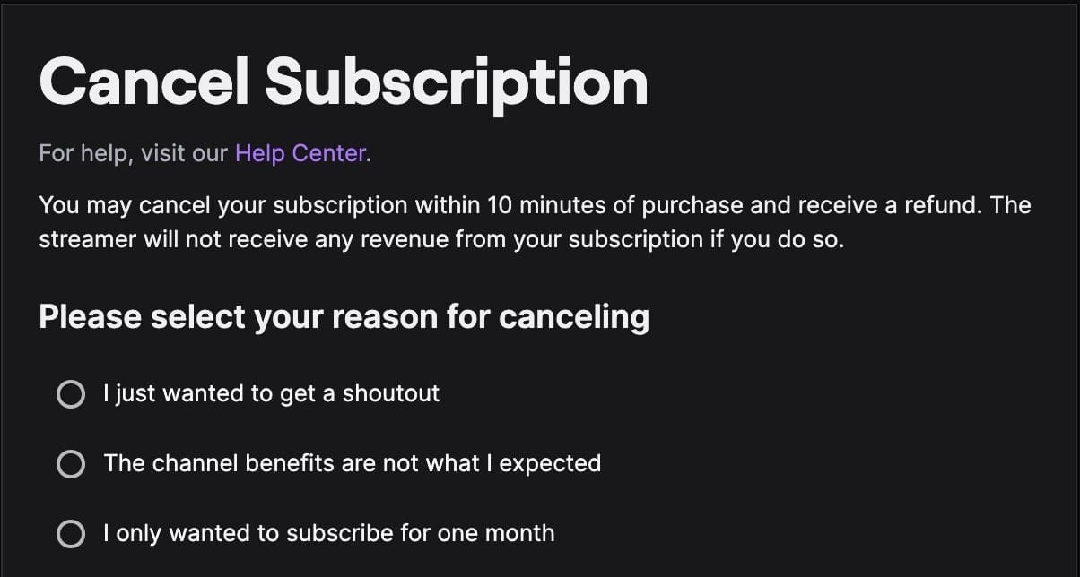 twitch cancel screen