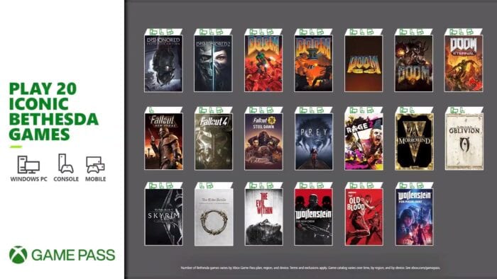 bethesda xbox game pass