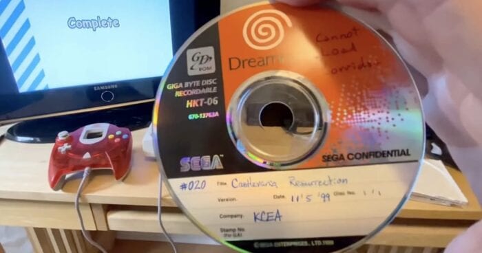A disc of the prototype of Castlevania Resurrected