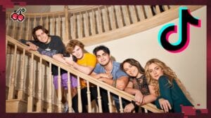 A picture of teens on a staircase