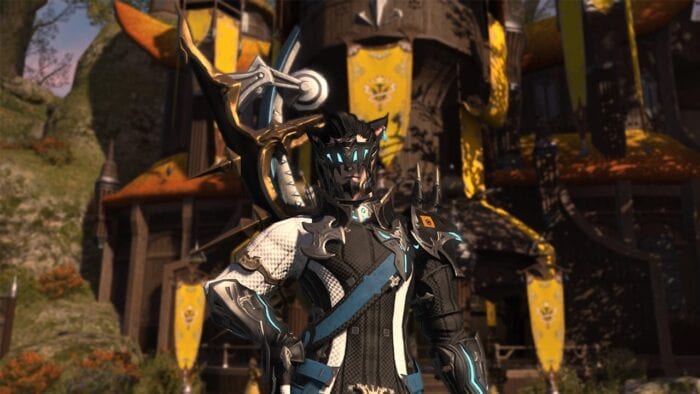 An image of a Bard looking directly at the camera in FFXIV