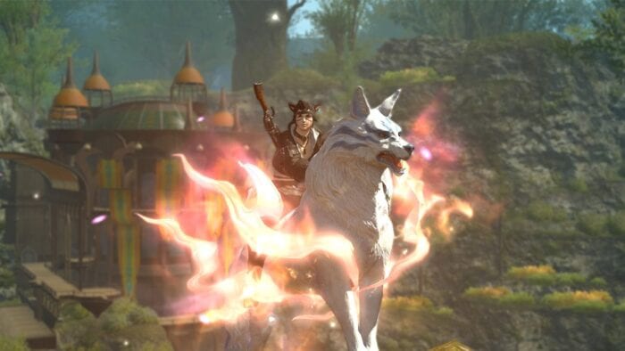 An image of a wolf mount in Final Fantasy XIV