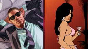 Images from GTA Online and GTA Vice City
