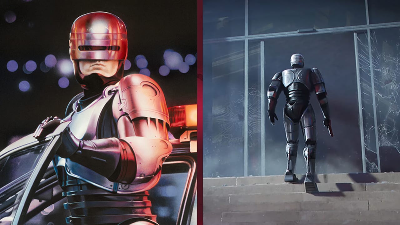 New RoboCop game RoboCop: Rogue City and an image from the original film